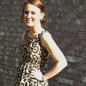 Leopard Print High Low Dress